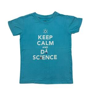 SVAHA Keep Calm and Do Science Blue Tee Size 6Y Kids Unisex Short Sleeve Organic